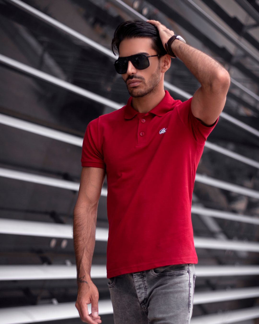Men's Red T Shirt-Half Sleeve