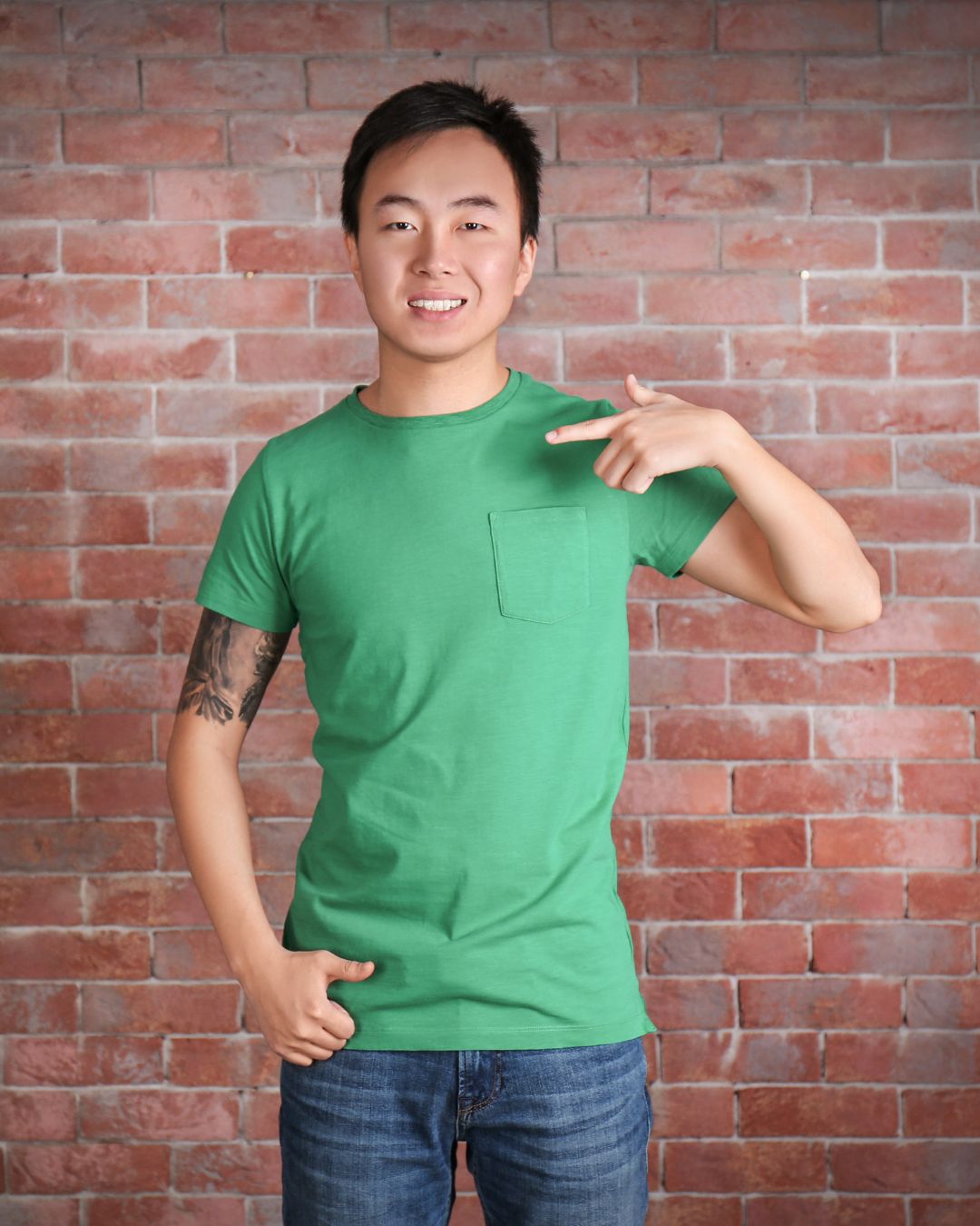 Men's Green T Shirt-Half Sleeve